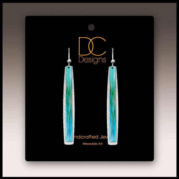 Illustrated Light & DC Designs - Aqua Abstract Icicle Multilayer Handmade Earrings