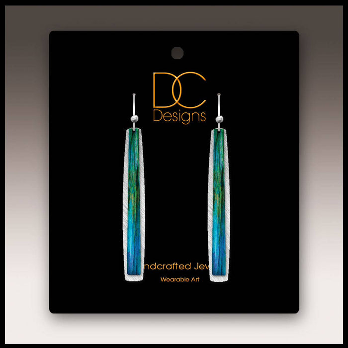 Illustrated Light & DC Designs - Blue Nature Abstract Icicle Multilayer Earrings