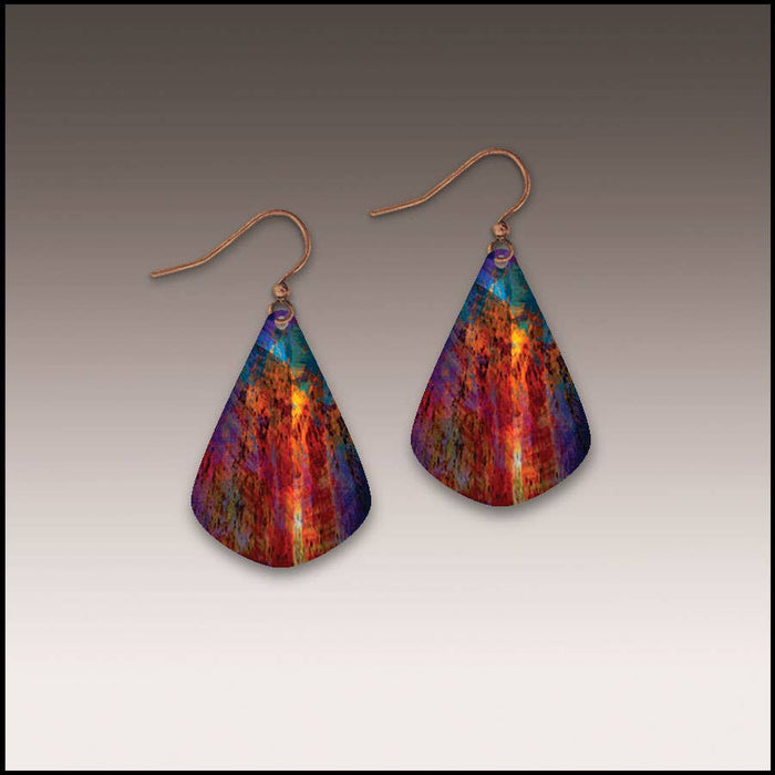 Illustrated Light & DC Designs - Canyon Rust Abstract Short Drop Handmade Earrings