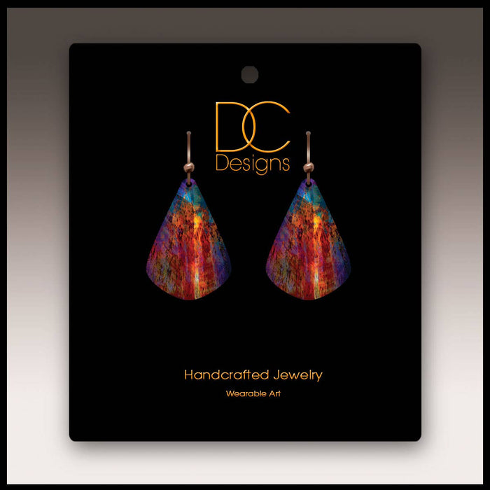Illustrated Light & DC Designs - Canyon Rust Abstract Short Drop Handmade Earrings