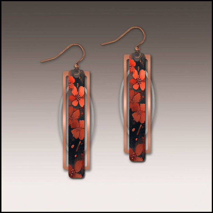 Illustrated Light & DC Designs - Dark Blossom Geometric Metal Accent Earrings