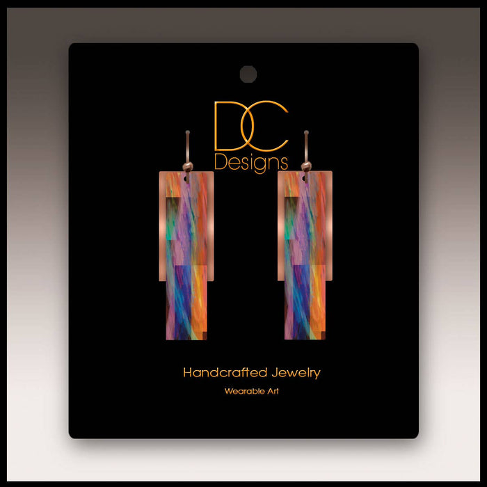 Illustrated Light & DC Designs - Multicolor Copper Accent Multilayer Earrings