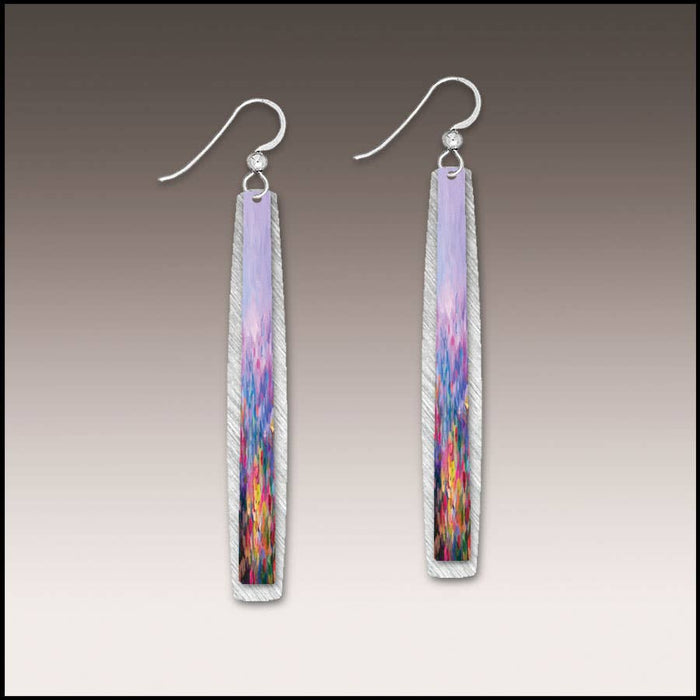 Illustrated Light & DC Designs - Rainbow Abstract Floral Multilayer Icicle Earrings