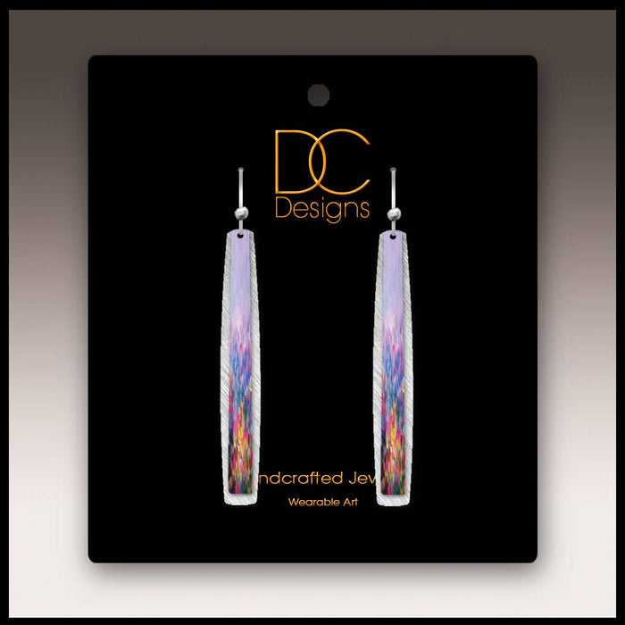 Illustrated Light & DC Designs - Rainbow Abstract Floral Multilayer Icicle Earrings