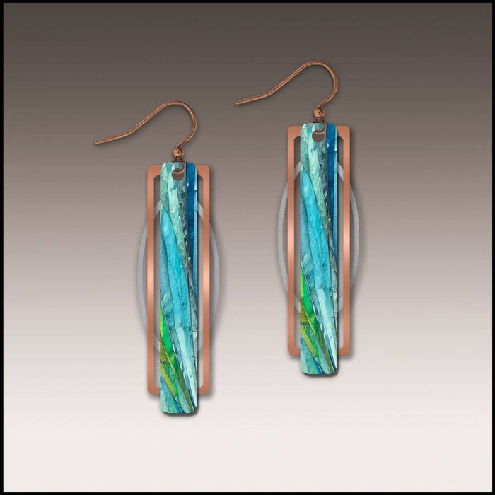 Illustrated Light & DC Designs - Waterfall Crash Geometric Metal Accent Earrings