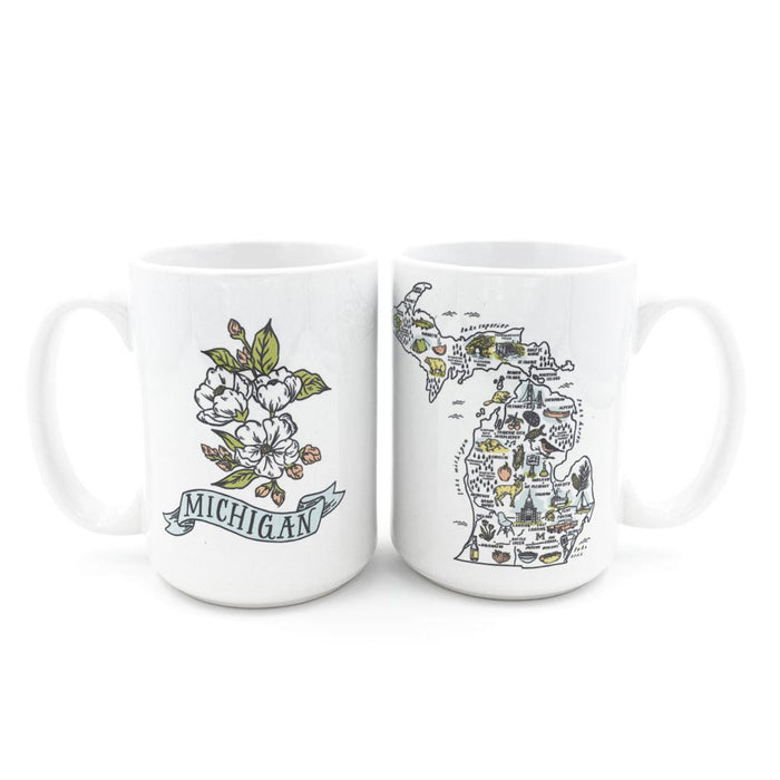 Illustrated Michigan Map Mug - City Bird