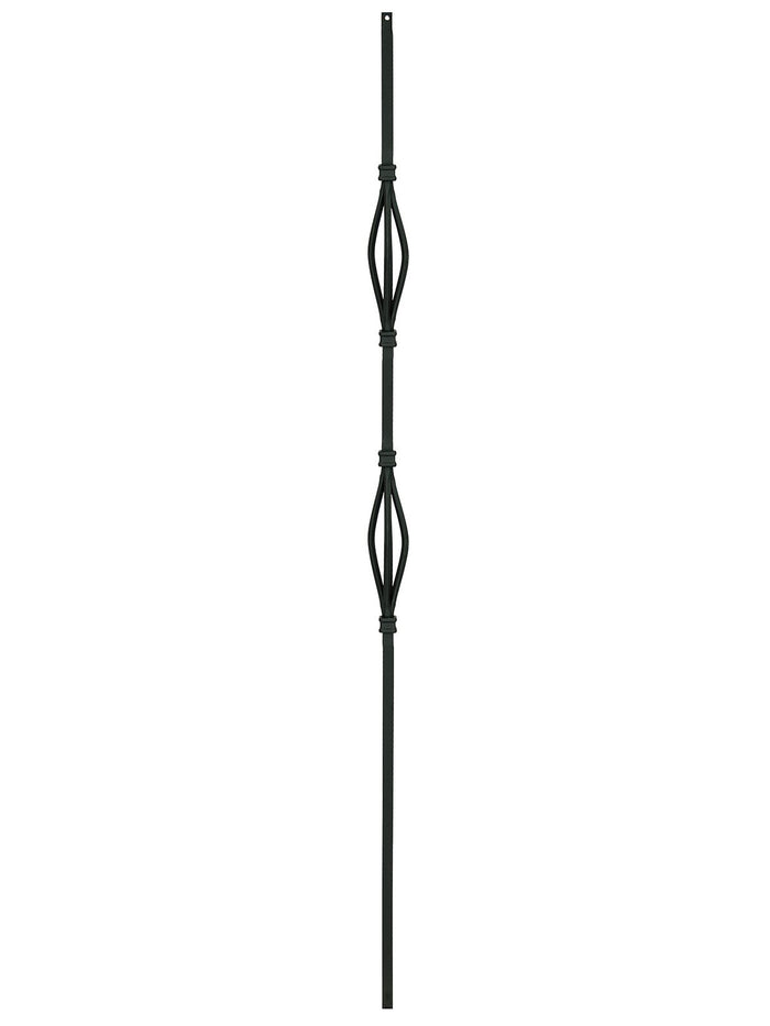 Iron Baluster 9082 - 1/2" Square - Double Basket Slimline