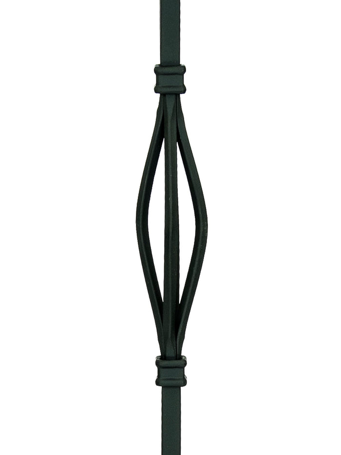 Iron Baluster 9082 - 1/2" Square - Double Basket Slimline