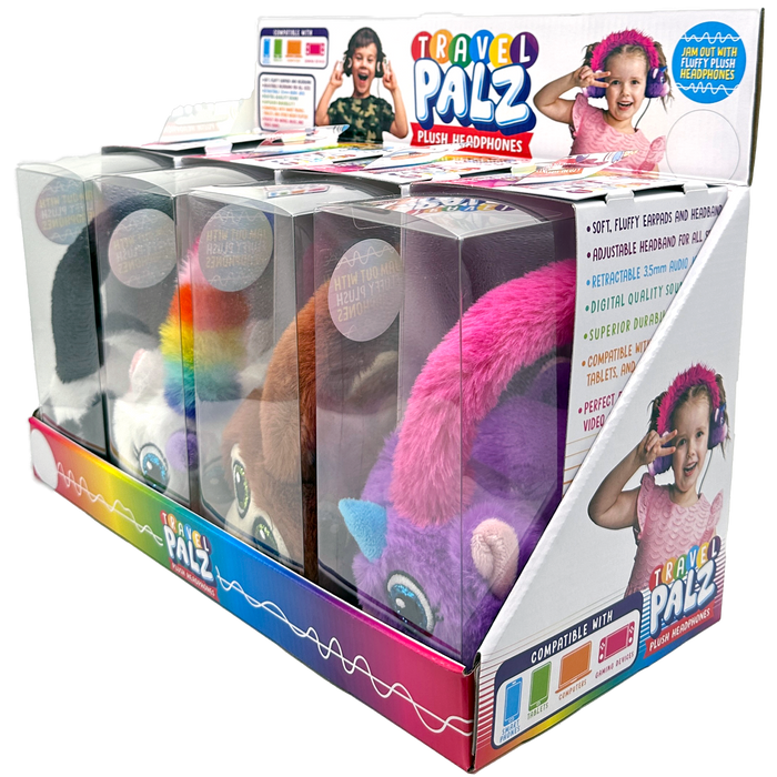 ITEM NUMBER 023699 PLUSH HEADPHONES 4 PIECES PER DISPLAY