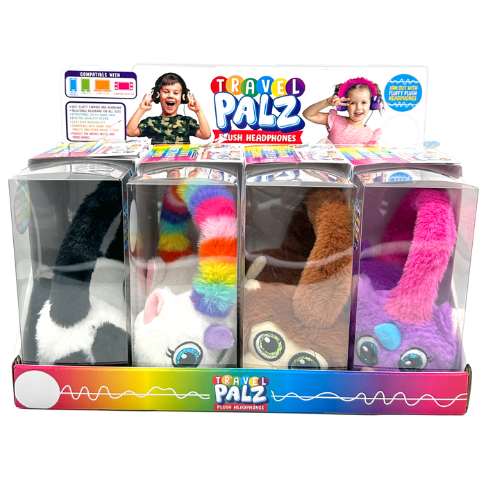 ITEM NUMBER 023699 PLUSH HEADPHONES 4 PIECES PER DISPLAY