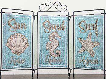 Janine Babich Sun, Sand, Surf Table Top Display Design