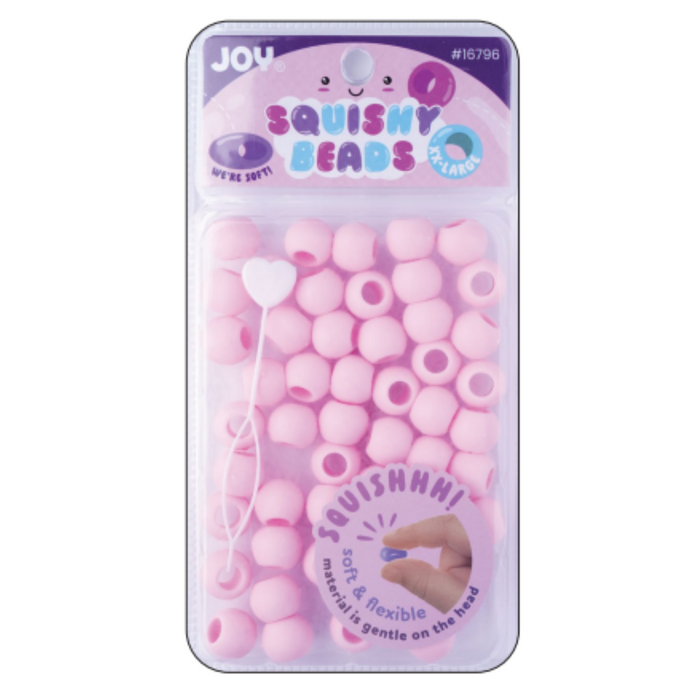 Joy Round Squishy Hair Beads XX-Large, 50 Count, Pink