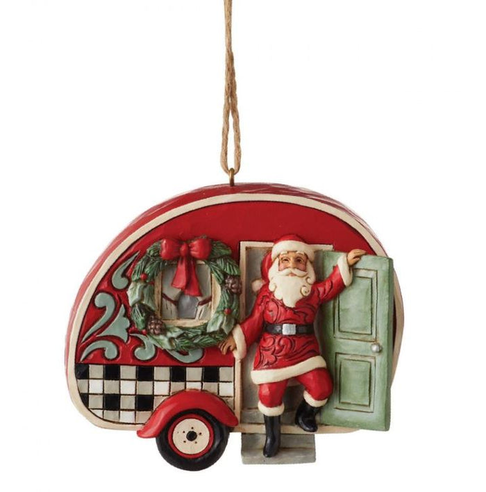 JS Highland Santa Camper Ornament