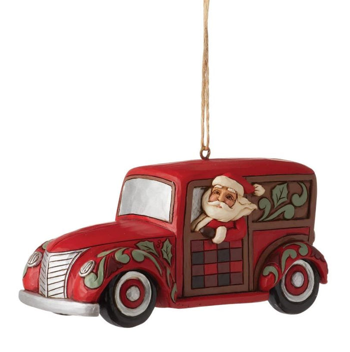 JS Highland Santa in Woody Ornament