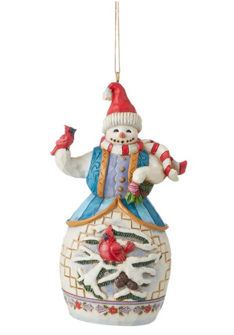 JS HWC Snowman & Cardinal Ornament