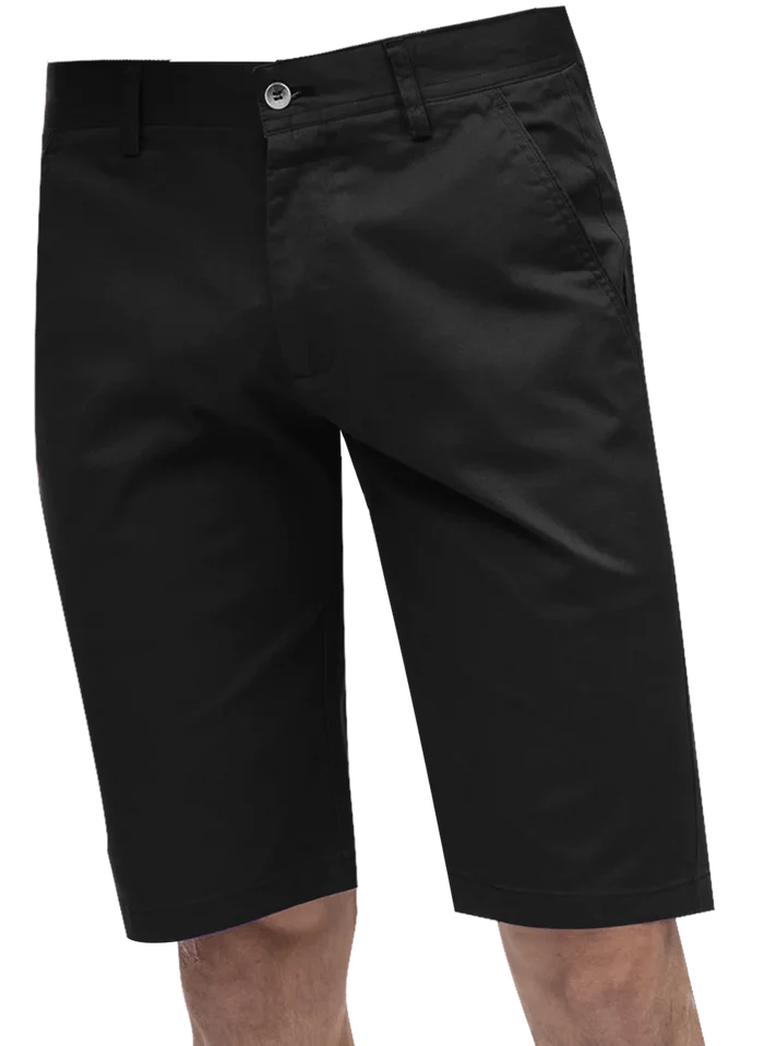 Kent Park PANTS Kent & Park Mens Solid Black Classic Fit Flat Front Shorts