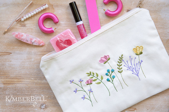 Kimberbell Zipper Pouch Blank, Canvas, Cream, Large KDKB270