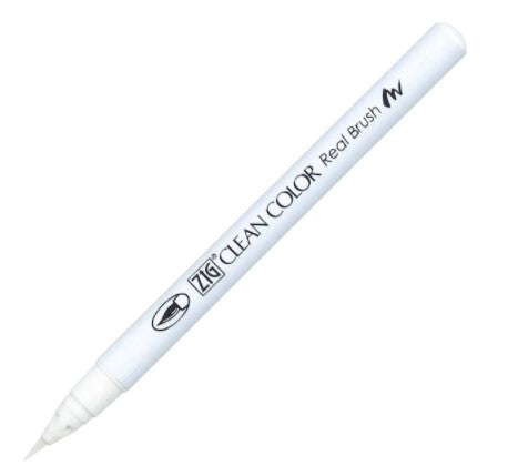 Kuretake - ZIG Clean Color Real Brush Marker - Blender. Zig-Clean Color Real Brush Pen. Great For Illustrating And Sketching! The Brush Tip Makes It Easy To Create Both Narrow And Wide Lines. This Package Contains One 6 Inch Waterbase Brush Pen. Available at Embellish Away in Bowmanville Ontario Canada.