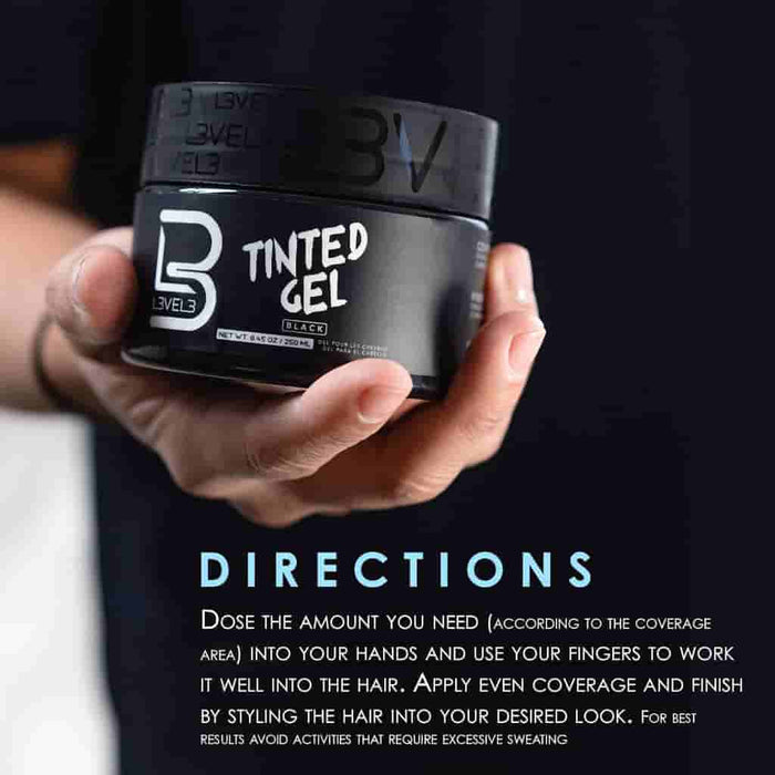 L3VEL3 Tinted Hair Gel – Black - BUYBARBER.COM