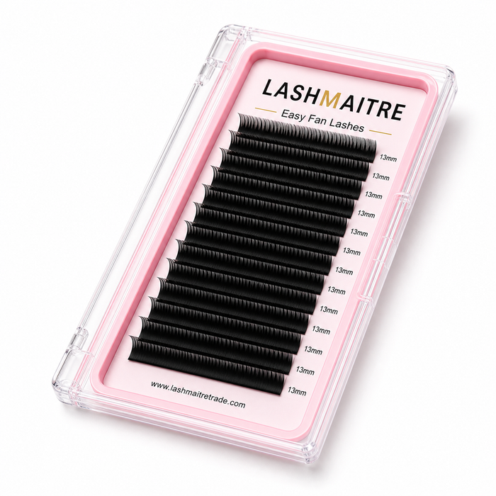LASHMAITRE Easy Fan Lashes 0.07mm 45 degree curl and fiber detail
