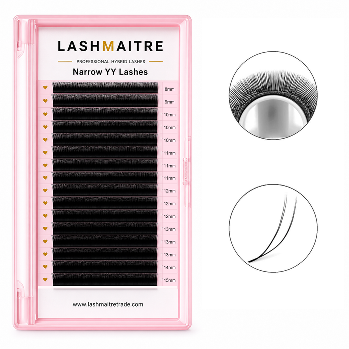LASHMAITRE Narrow YY Lashes (U-Shaped YY Lashes) 16 row 8-15mm mixed length main image