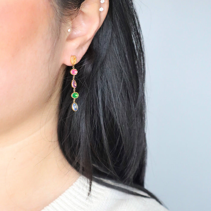 Leilani Dangle Earrings | Multicolor Zircon Earrings