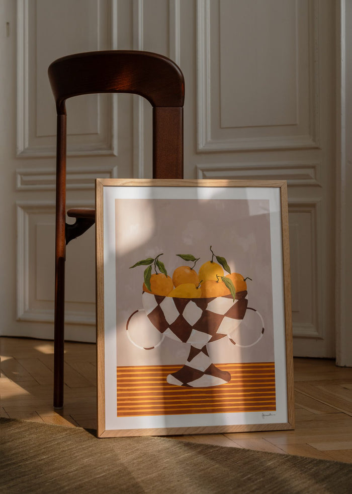 Lemons & Oranges in Checkered Vase by Frankie Penwill