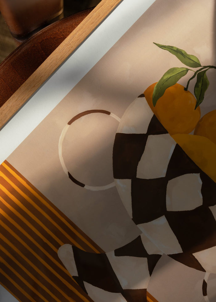 Lemons & Oranges in Checkered Vase by Frankie Penwill