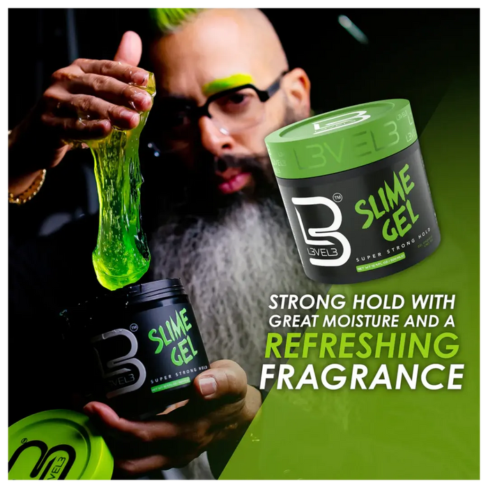 Level 3 Ultra-Hold Slime Gel with Castor Oil: Barber-Grade Sleek Finish Hair Styler - BUYBARBER.COM