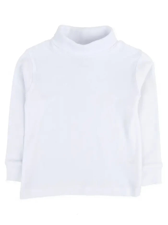 Leveret Kids Cotton Turtleneck-White