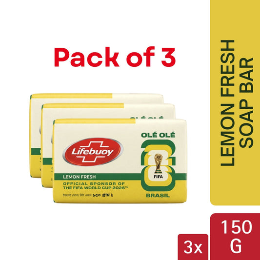 Lifebuoy Skin Cleansing Soap Bar Lemon Fresh 150g (Bundle of 3)