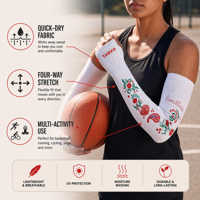 Limitless Arm Sleeves for Women - White