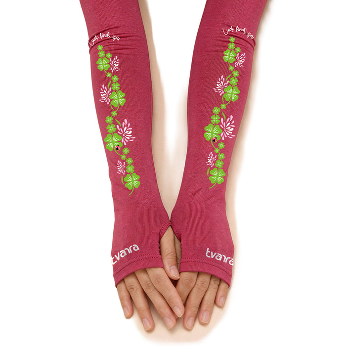 Lucky Charm Arm Sleeves for Women - Dark Pink