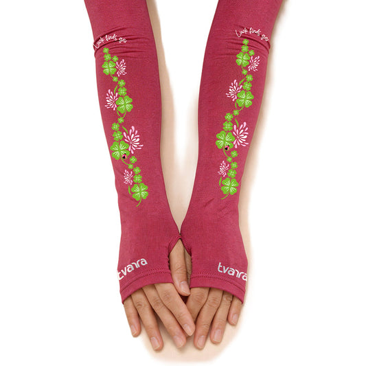 Lucky Charm Arm Sleeves for Women - Dark Pink