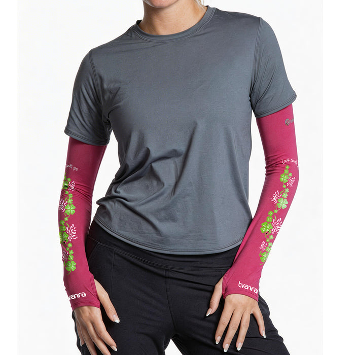 Lucky Charm Arm Sleeves for Women - Dark Pink