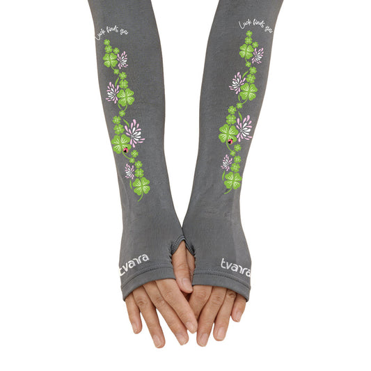 Lucky Charm Arm Sleeves for Women - Grey