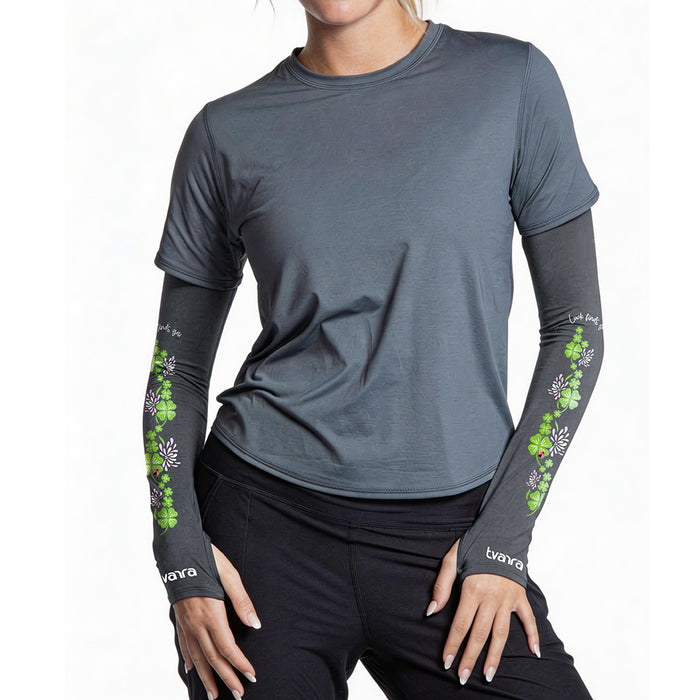 Lucky Charm Arm Sleeves for Women - Grey