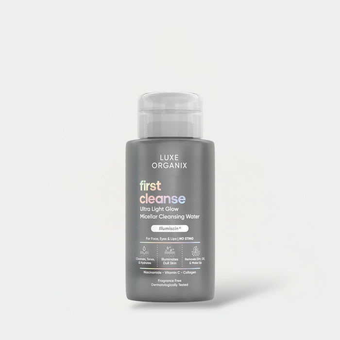 Luxe Organix Whitening Repair Ultra Light Glow Micellar Cleansing Beauty Water 300ml ماء ميسيلار منظف ومرطب للوجه من لوكس أورجانيكس - Princess Cosmetics Qatar