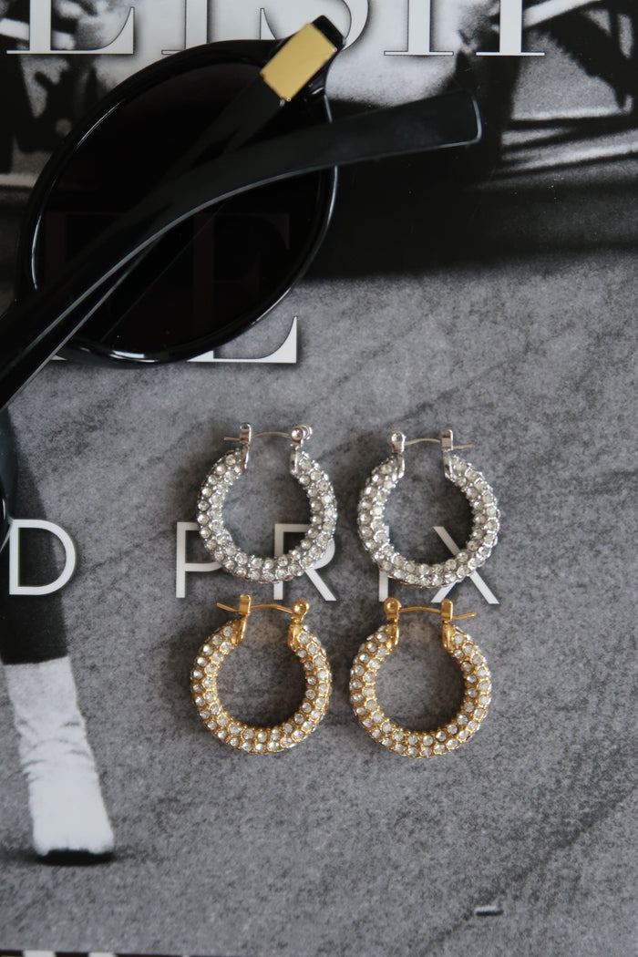MEDIUM DIAMOND HOOPS