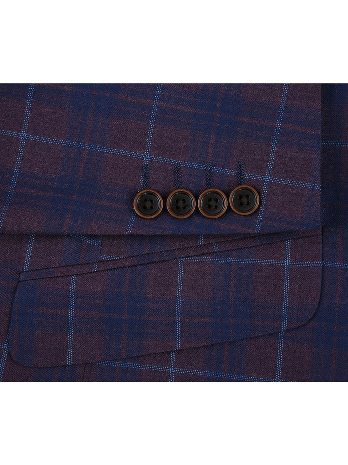 Men's 2 Buttons Slim Fit Blazer Premium Plaid Sport Coat - The Suit Depot