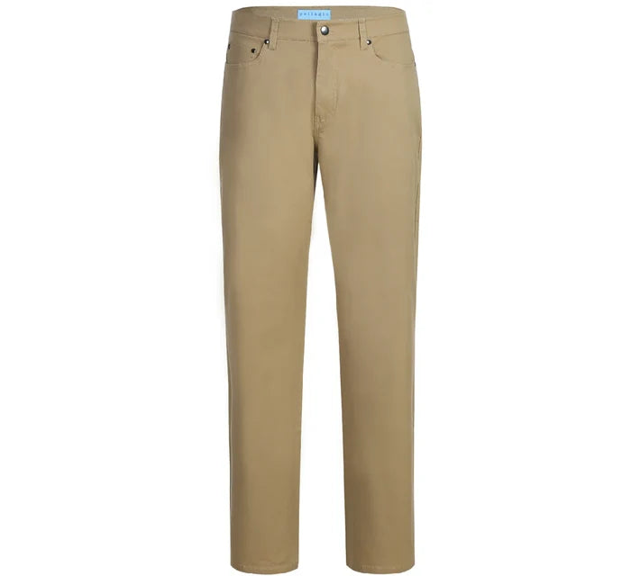 Men's 5-Pocket Cotton Stretch Washed Flat Front Chino Pants