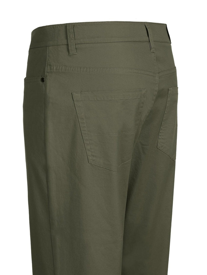 Men's 5-Pocket Cotton Stretch Washed Flat Front Chino Pants - The Suit Depot