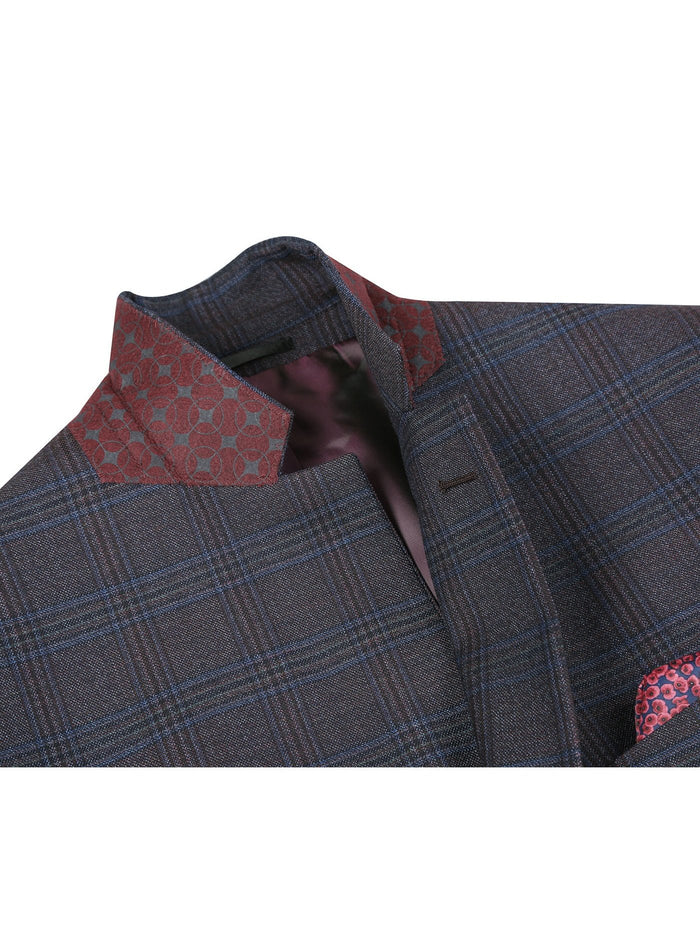 Men's Classic Fit Plaid Blazer Wool Blend Sport Coat