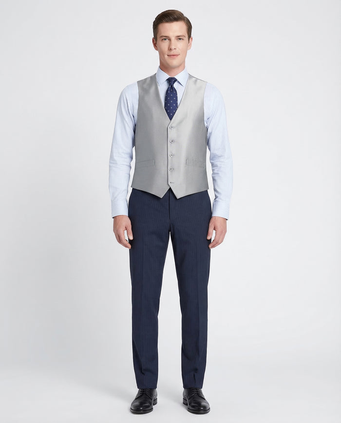 Men's Classic Fit Sharkskin Suit Vest