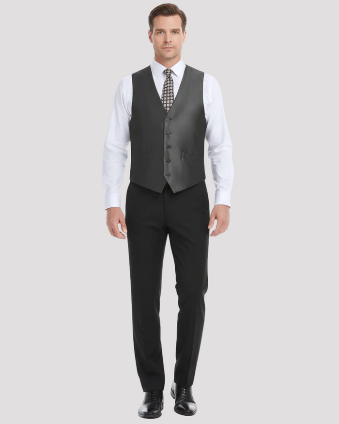 Men's Classic Fit Sharkskin Suit Vest - The Suit Depot