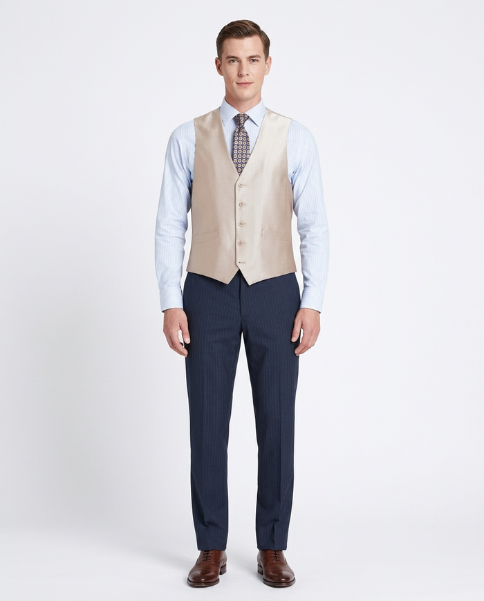 Men's Classic Fit Sharkskin Suit Vest