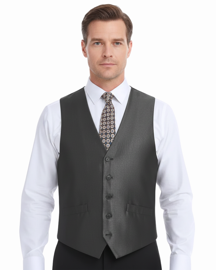 Men's Classic Fit Sharkskin Suit Vest - The Suit Depot