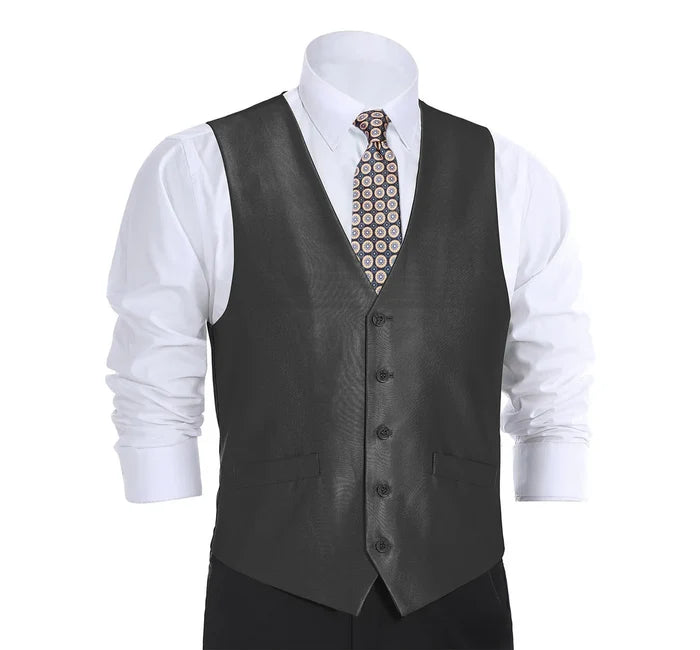 Men's Classic Fit Sharkskin Suit Vest - The Suit Depot