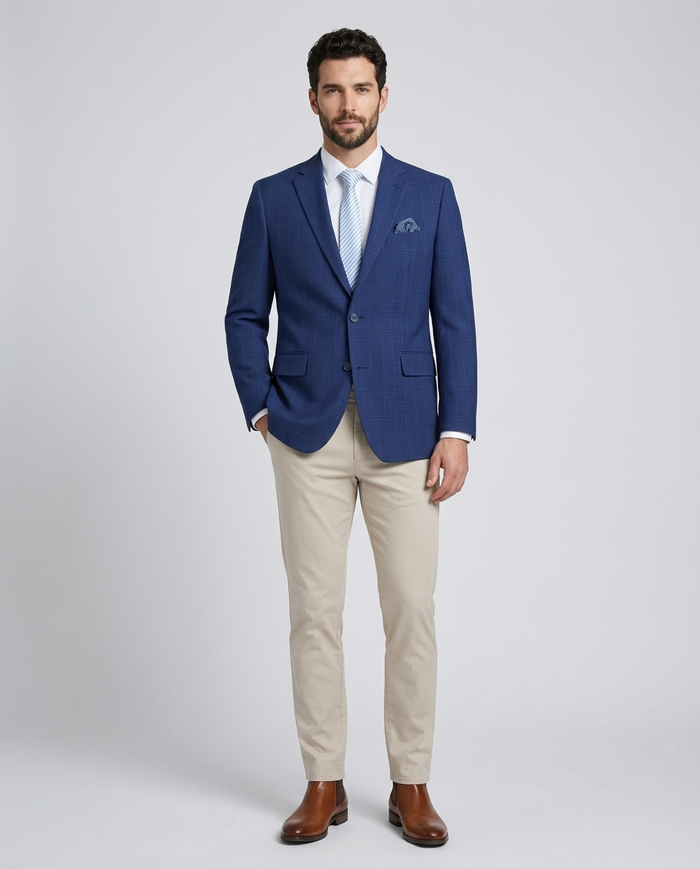 Men's Classic Fit Windowpane Blazer