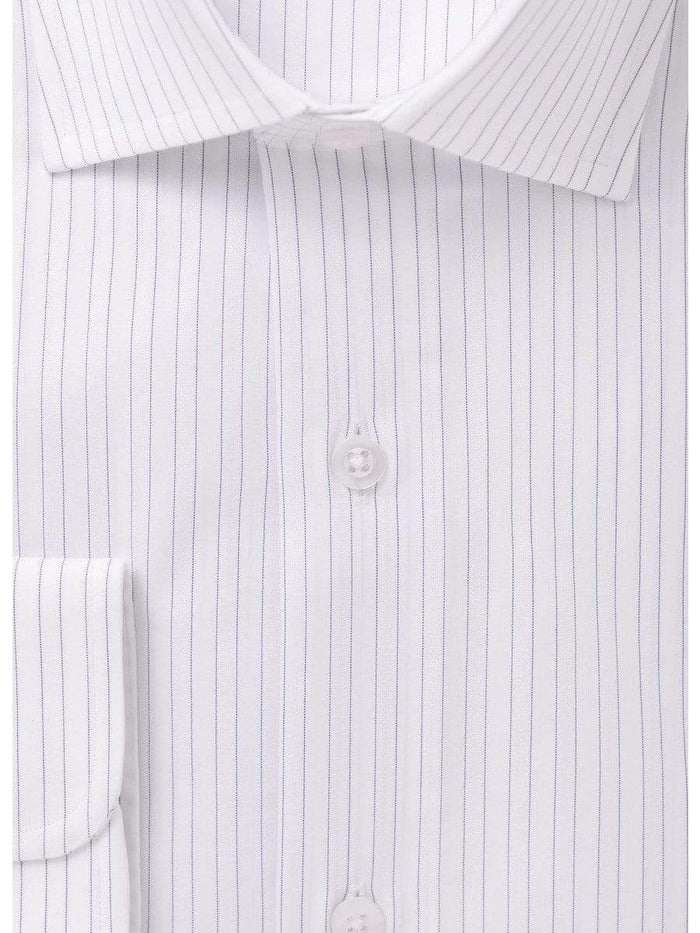 Modena SHIRTS Mens Cotton Blue Striped Slim Fit Stretch Dress Shirt